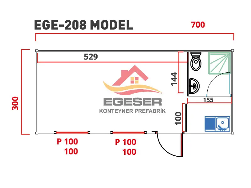 EGE-208 Sandviç Panel Konteyner
