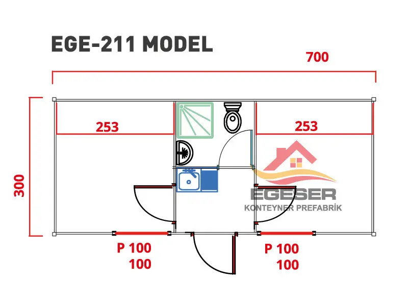 EGE-211 Sandviç Panel Konteyner