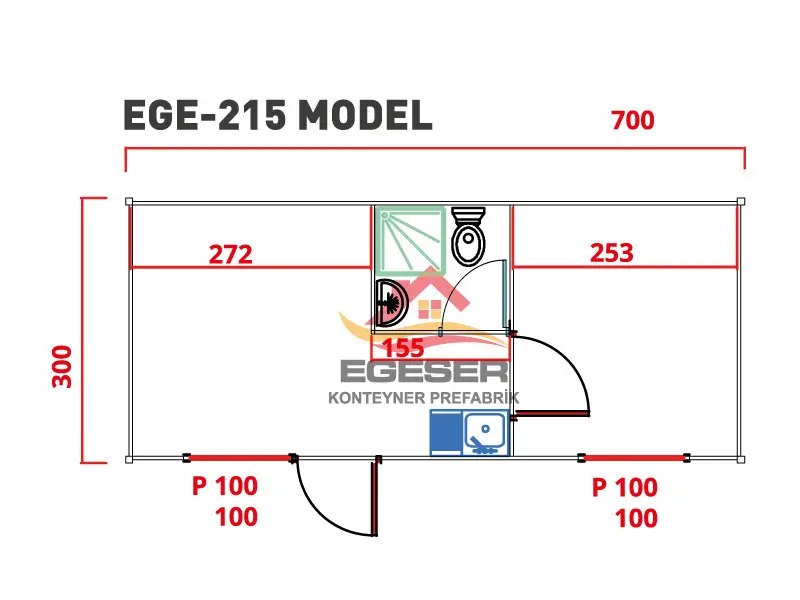 EGE-215 Sandviç Panel Konteyner