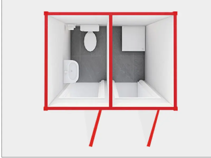 EGE-647 Konteyner Duş-WC Kompakt ve Dayanıklı İhtiyaç Kabini