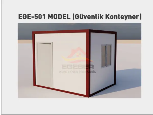 EGE-501 Konteyner Güvenlik Kabini - Egeser Konteyner Prefabrik İzmir üretimi taşınabilir güvenlik konteyneri