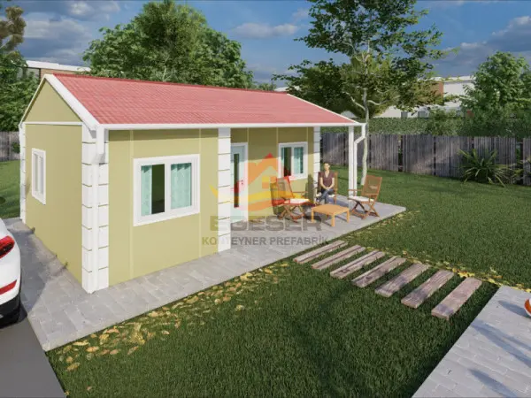 32 m² tek katlı prefabrik ev dış görünüm EGE-101
