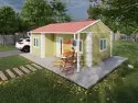 32 m² tek katlı prefabrik ev verandalı model
