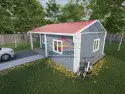 40 m² prefabrik ev planı 1+1 salon mutfak yatak odası