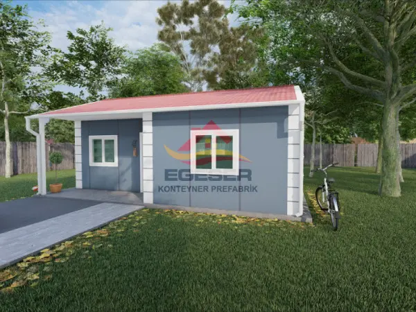 40 m² tek katlı prefabrik ev dış görünüm EGE-102