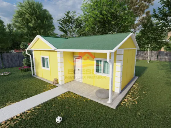 40 m² tek katlı prefabrik ev dış görünüm EGE-103