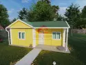 40 m² prefabrik ev planı 1+1 salon mutfak yatak odası