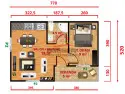 EGE-103 40 m² prefabrik ev banyo WC antre veranda