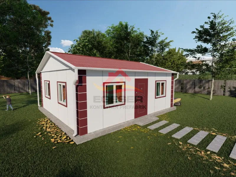 46 m² tek katlı prefabrik ev planı 2+1 EGE-104