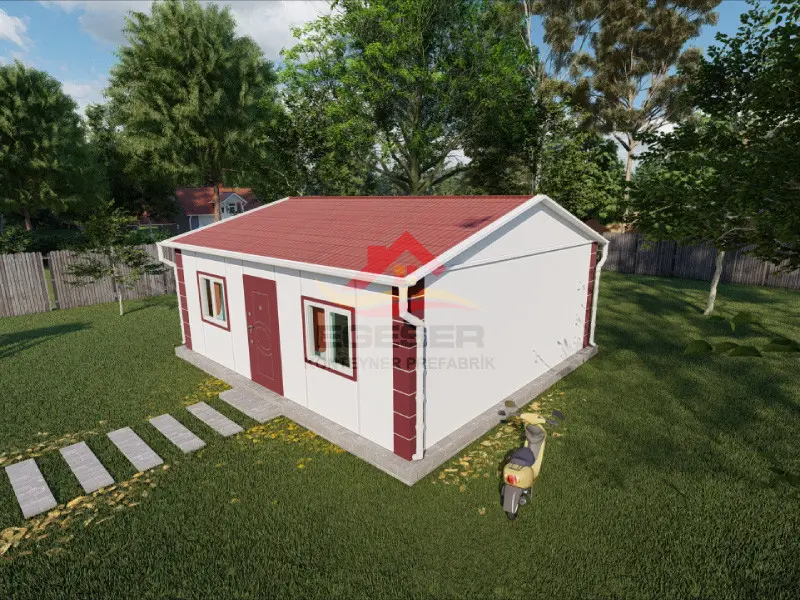 46 m² prefabrik ev salon 13,54 m² mutfak 6,14 m²