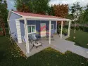 59 m² prefabrik ev salon mutfak 20 m² iki yatak odası 7,5 m²