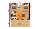 59 m² prefabrik ev banyo WC 3,5 m² antre 4,1 m²