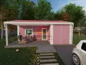 60 m² 2+1 prefabrik ev planı 7,70x7,70 EGE-108