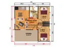 EGE-108 2+1 tek katlı prefabrik ev salon mutfak 20,08 m²