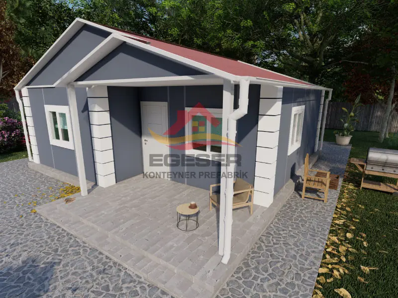 64 m2 prefabrik ev EGE-110 salon 19 m2
