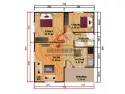 69 m2 prefabrik ev planı EGE-111 (8,95 m x 7,70 m)