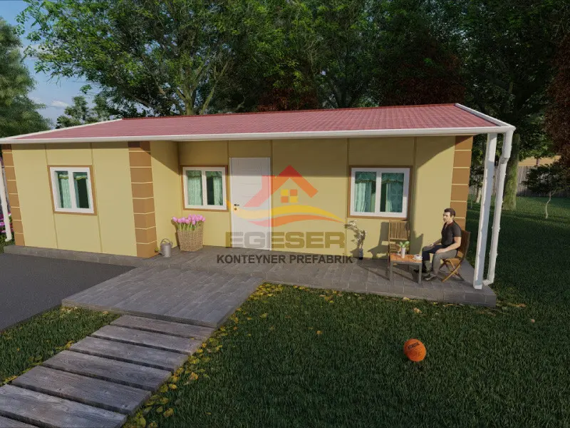 EGE-113 78 m2 prefabrik ev dış görünüm 2