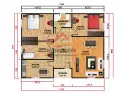 105 m2 prefabrik ev planı EGE-117 3+1 yerleşim krokisi