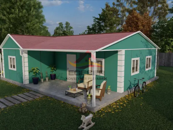 109 m2 tek katlı prefabrik ev EGE-118 dış cephe görünüm