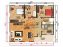 EGE-118 109 m² prefabrik ev planı tek katlı 3+1