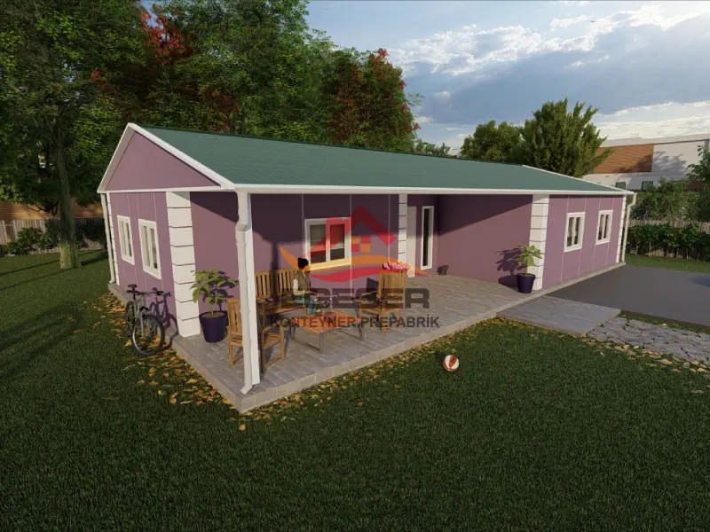 123 m2 3+1 tek katlı prefabrik ev modeli EGE-119 Izmir