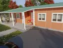 138 m2 tek katlı prefabrik ev EGE-120 dış cephe ön görünüm verandali