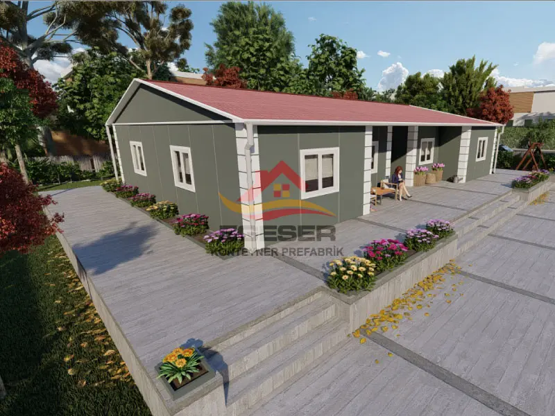 EGE-121 142 m2 tek katlı prefabrik ev dış görünüm 4+1