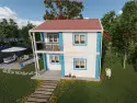 80 m2 dubleks prefabrik ev EGE-200 dis cephe on gorunum