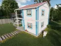 EGE-200 80 m2 dubleks prefabrik ev dis gorunum 2 katli sağ