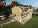 EGE-201 92 m2 dubleks prefabrik ev dis gorunum 2 katli sağ
