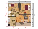 60 m2 prefabrik ev planı – 2+1 oda dağılımı (EGE-109)