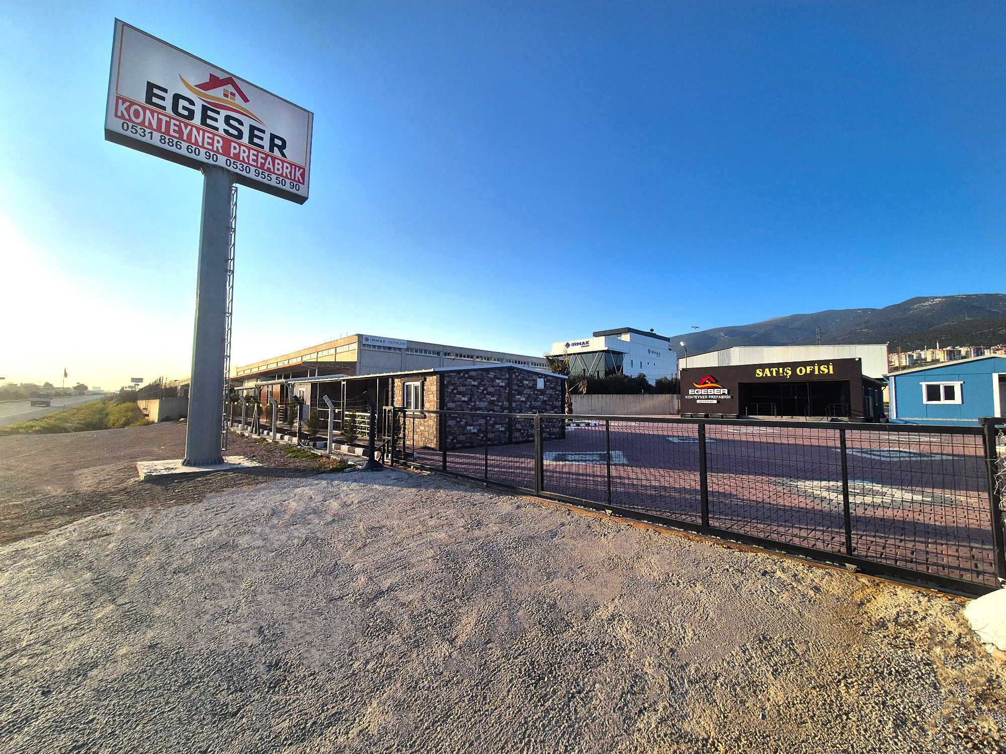 Egeser Konteyner Prefabrik İzmir Kemalpaşa üretim tesisi ve showroom